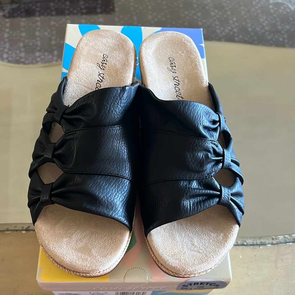 Black easy street sandals